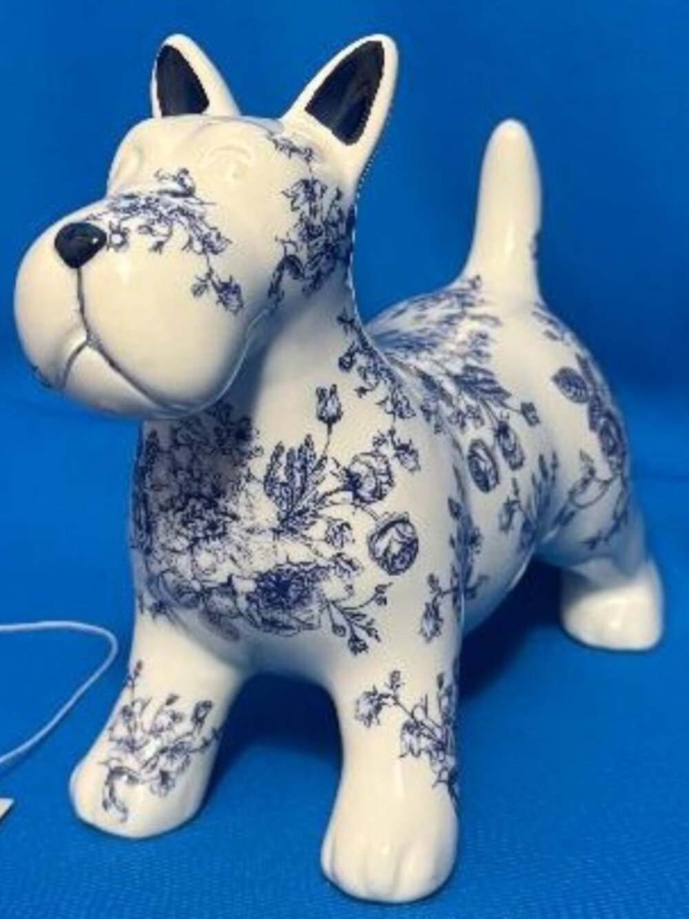 NEW & GORGEOUS SCOTTISH TERRIER / SCOTTY / SCHNAUZER DOG FLORAL DECOR STATUE